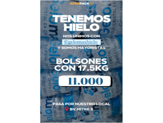 Hielo Gelomax Bolson 17.5 kilos