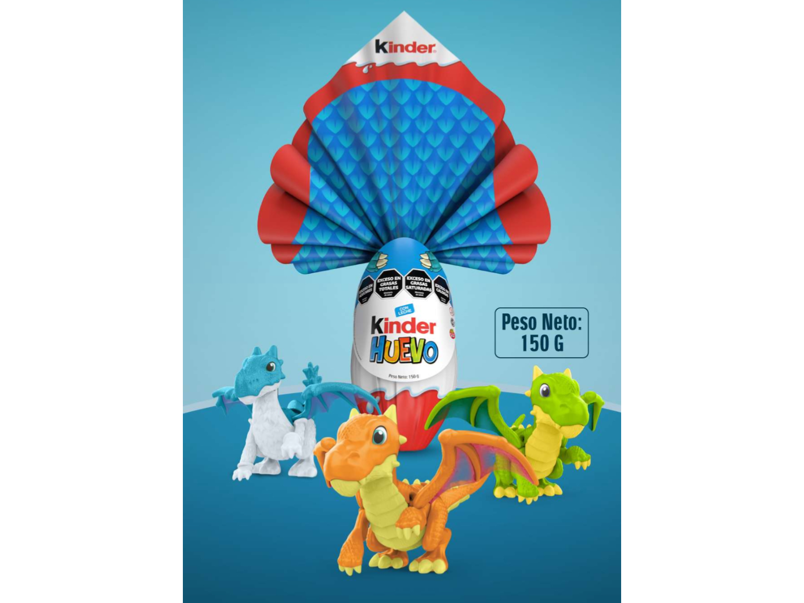 Huevo kinder 150gr. Azul