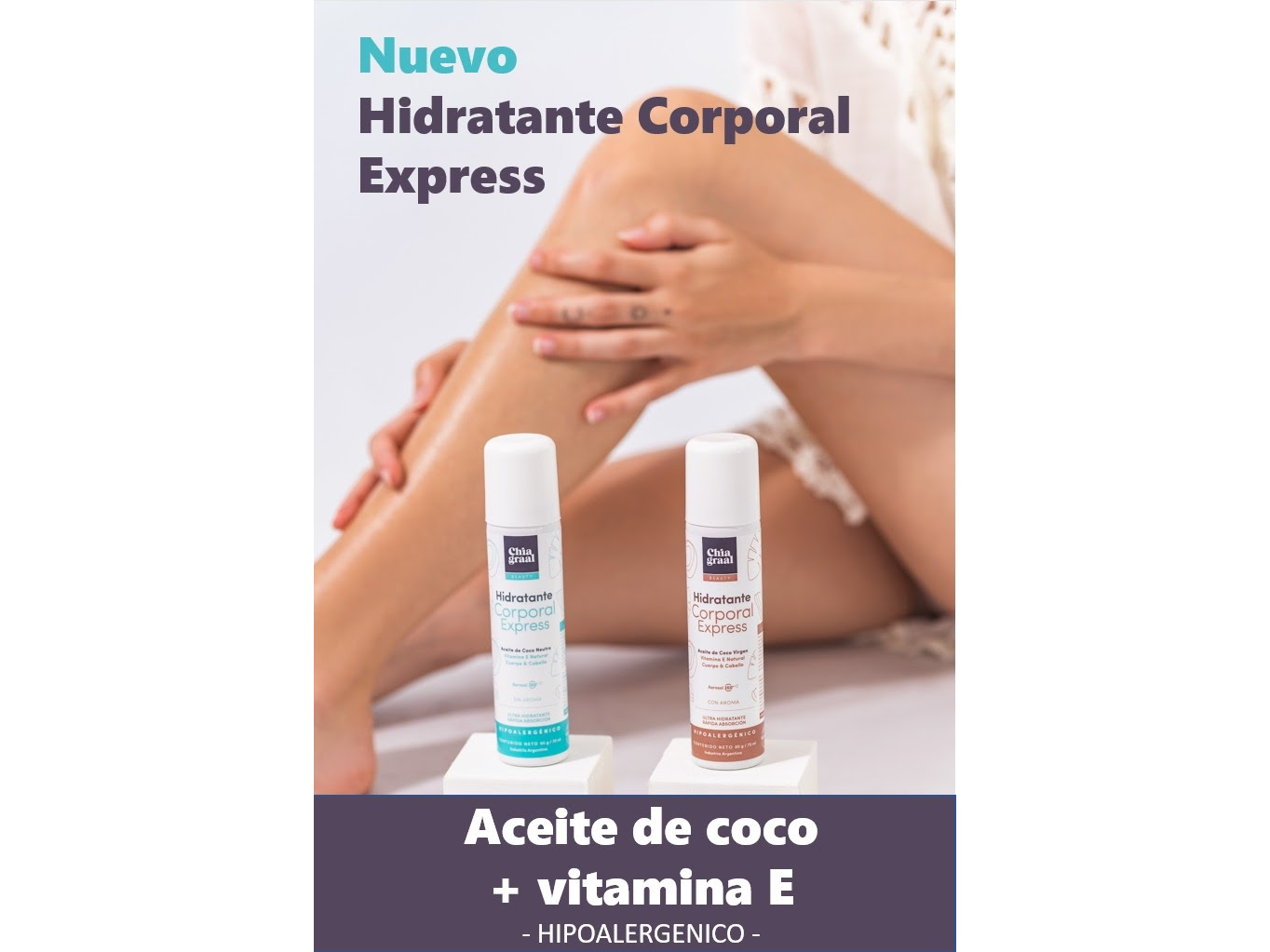 HIDRATANTE CORPORAL con ACEITE DE COCO neutro + VITAMINA E en AEROSOL X75gr