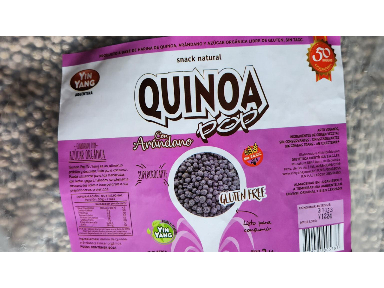 Quinoa Pop sabor ARANDANOS x3kg