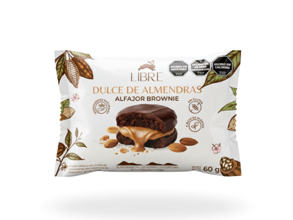 ALFAJOR Brownie DULCE de ALMENDRAS 60gr Caja x 12uds.