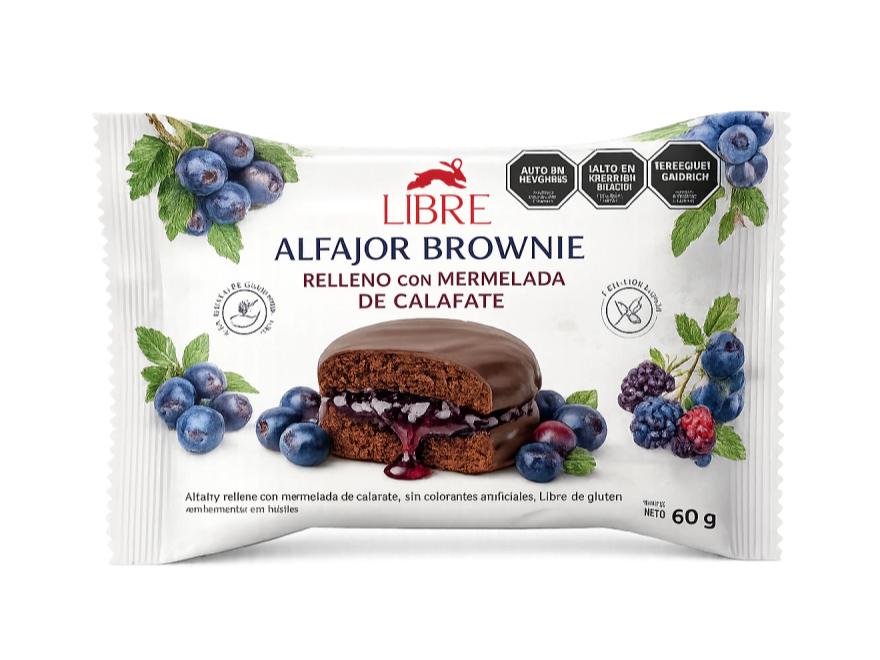 ALFAJOR Brownie CALAFATE 60gr Caja x 12uds.