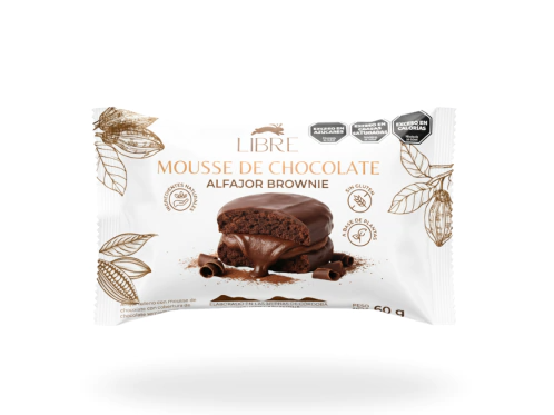 ALFAJOR Brownie MOUSSE de CHOCOLATE 60gr Caja x 12uds.