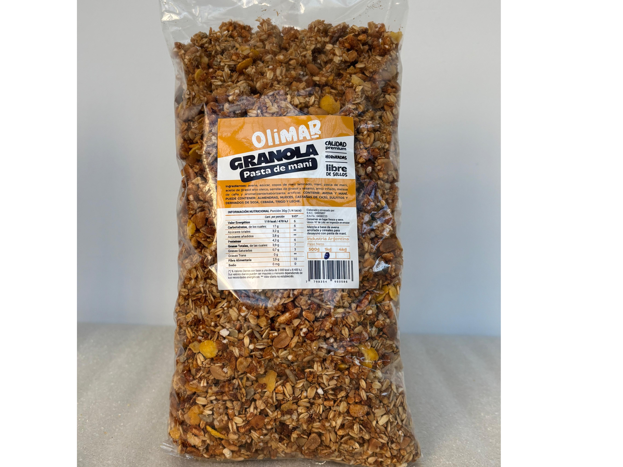 GRANOLA OLIMAR PASTA DE MANI x 1kg