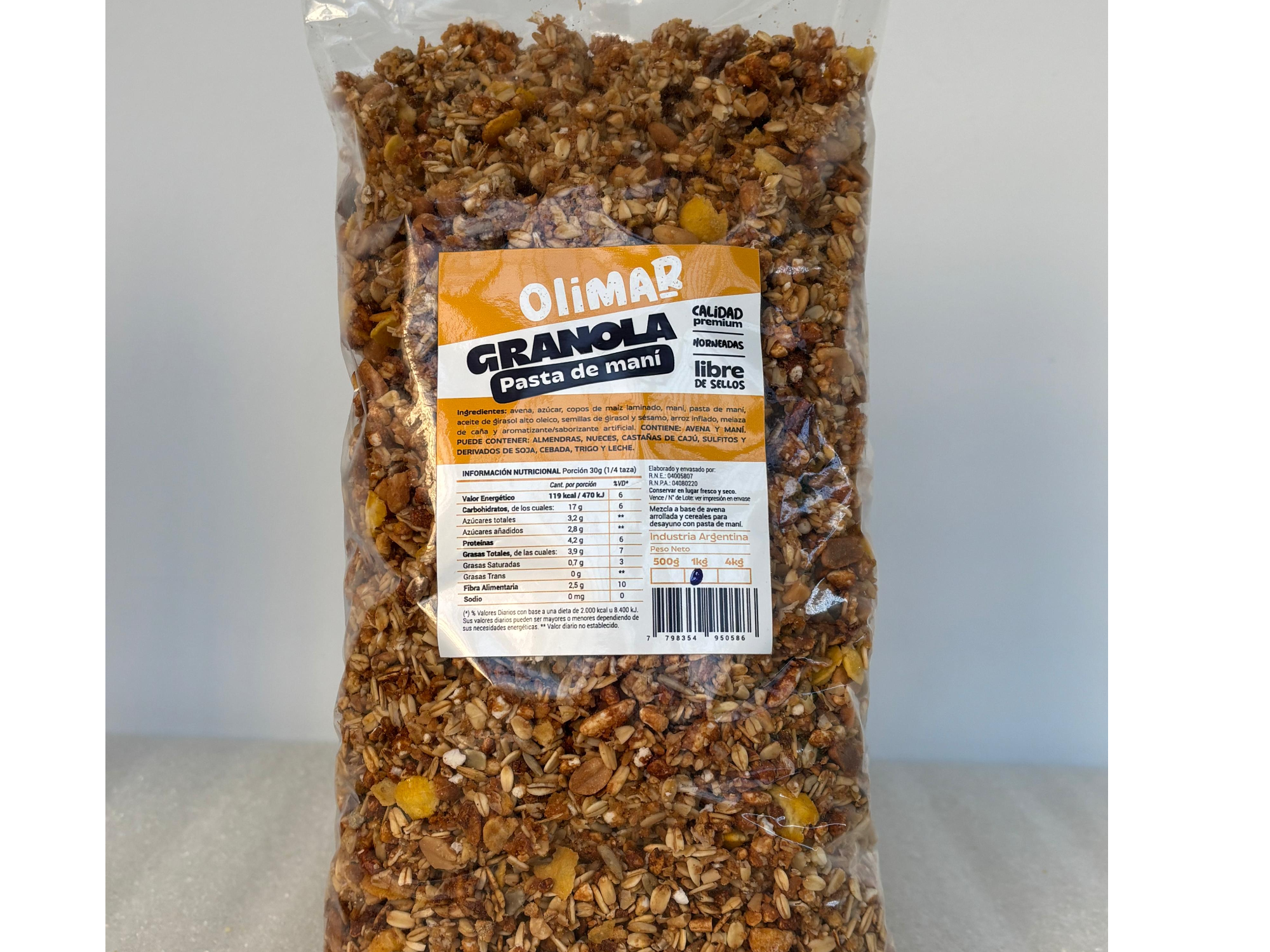 GRANOLA OLIMAR PASTA DE MANI x 4kg