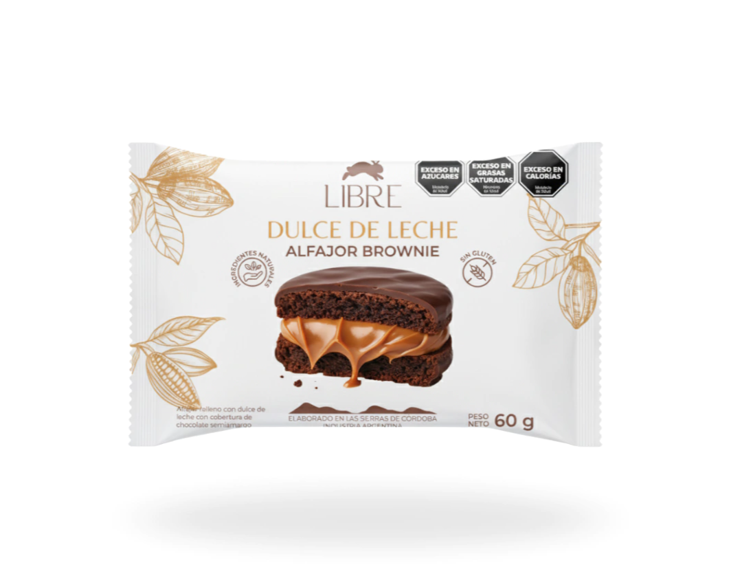 ALFAJOR Brownie DULCE de LECHE 60gr Caja x 12uds.