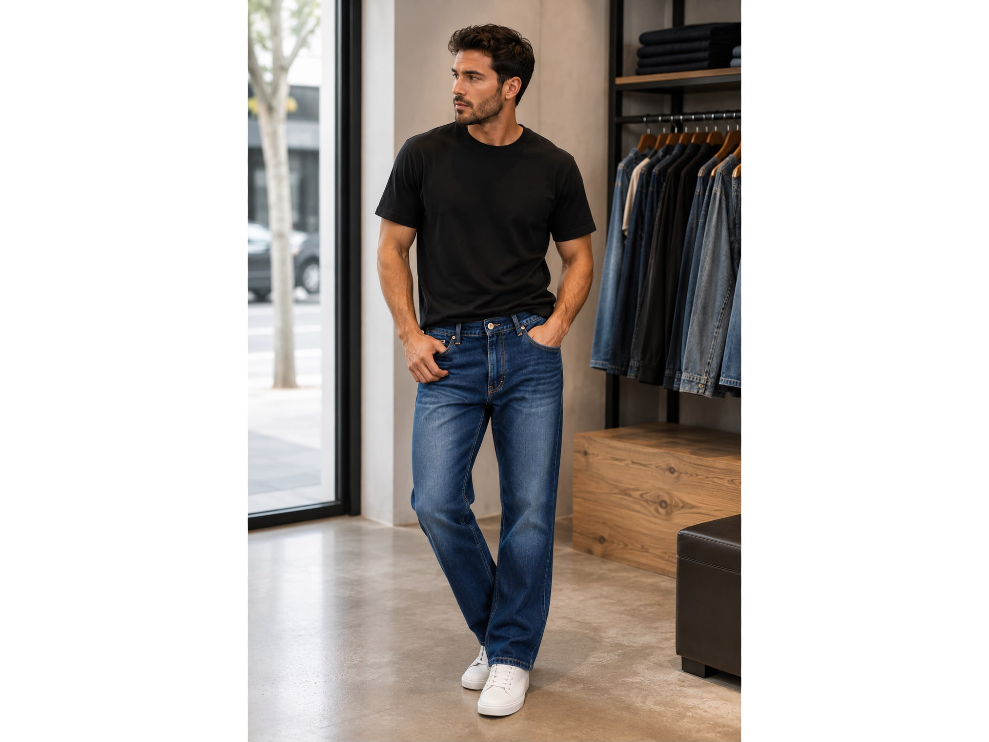 jeans recto localizado