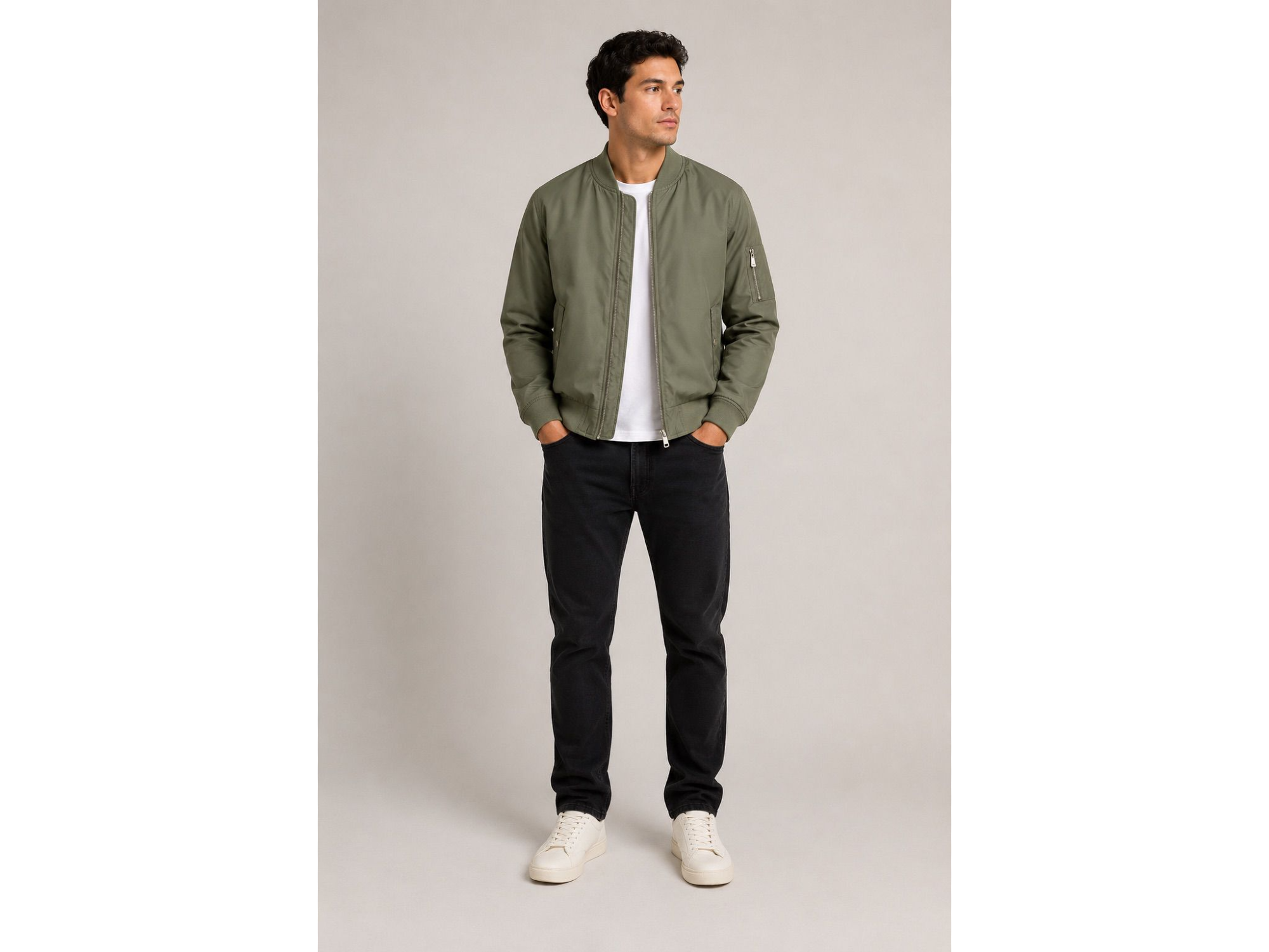 Campera Bomber  impermeable Color verde