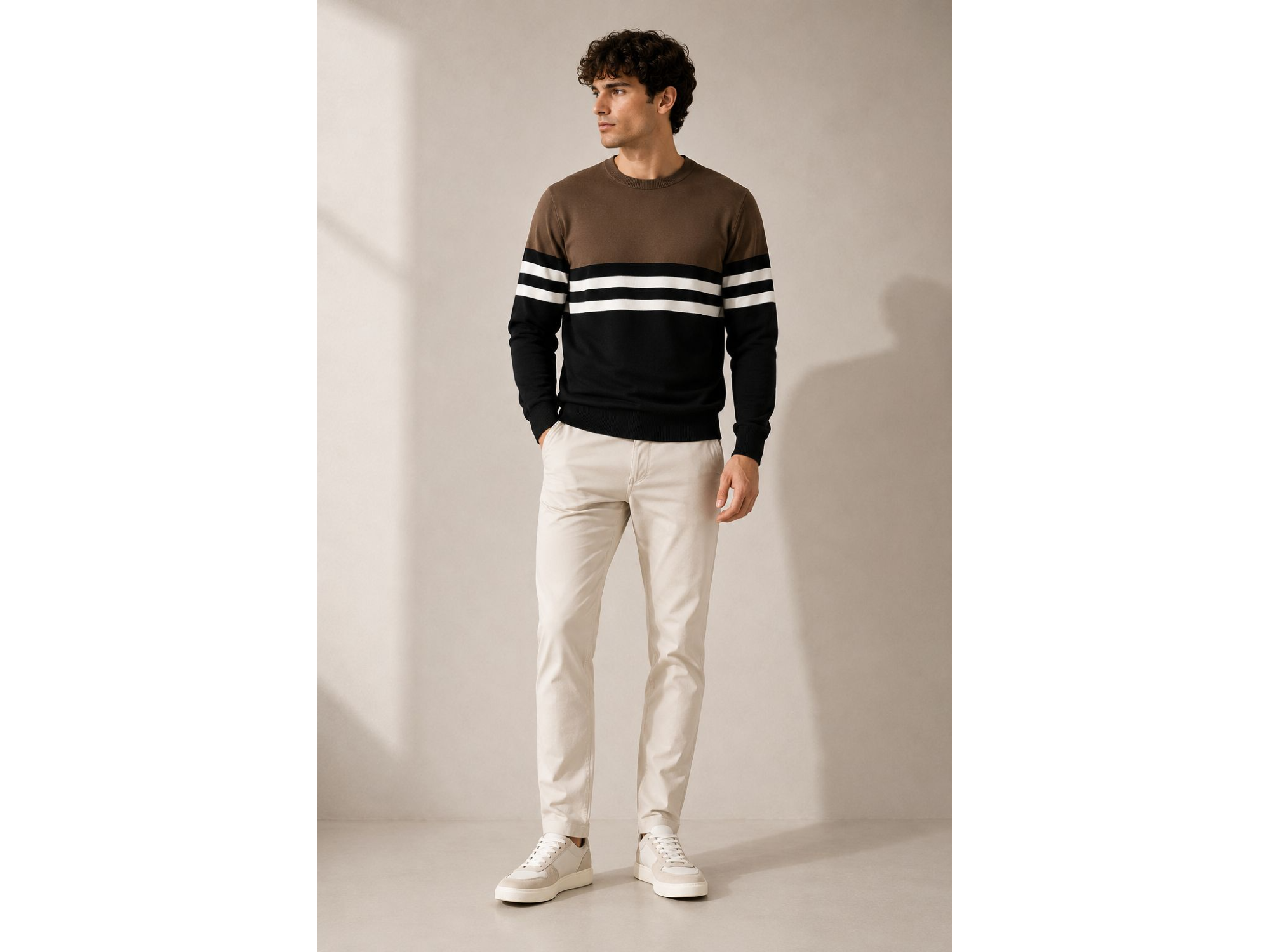 Sweater Rayado Marron 5719