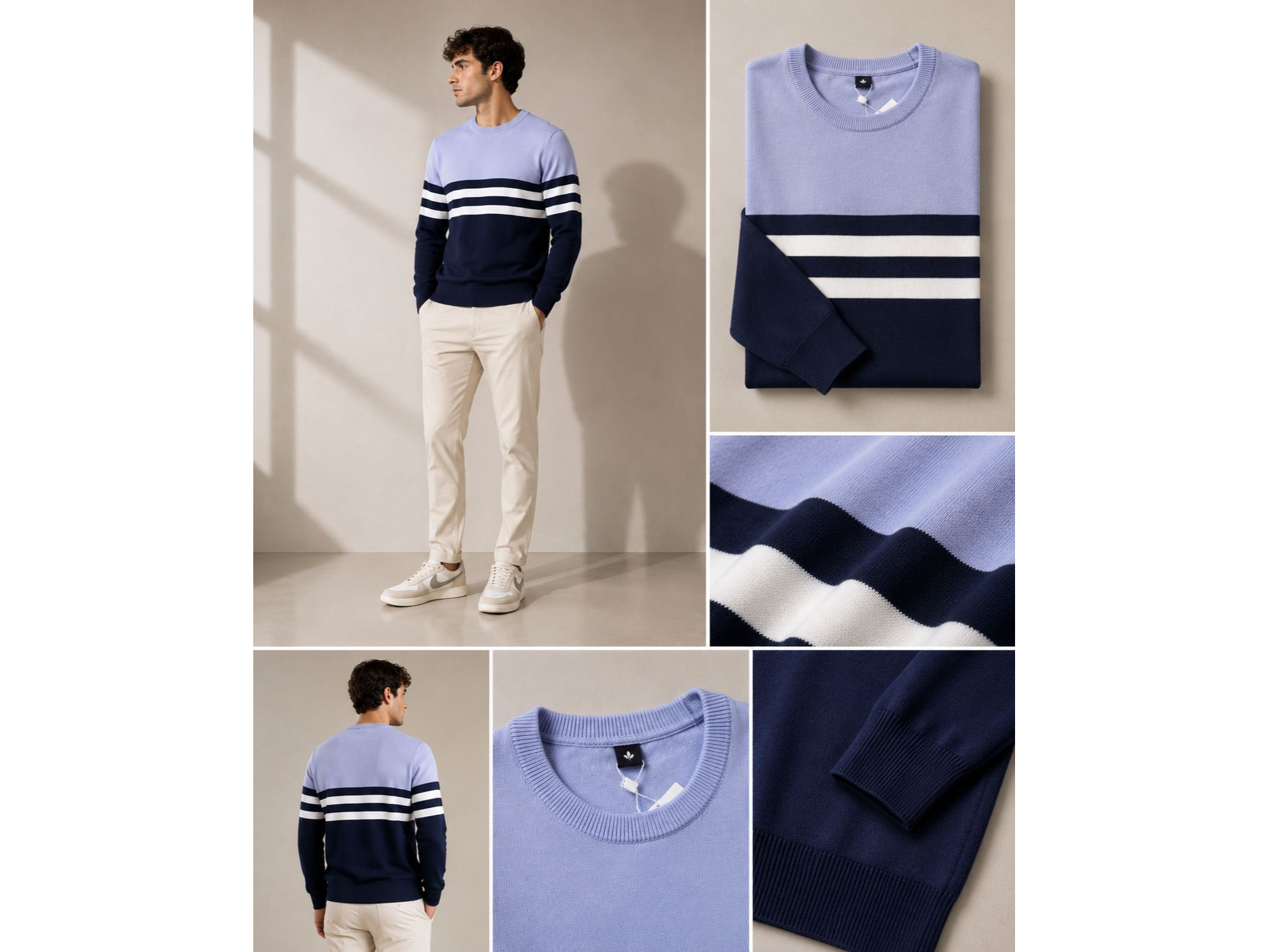 Sweater Rayado  Celeste  5719