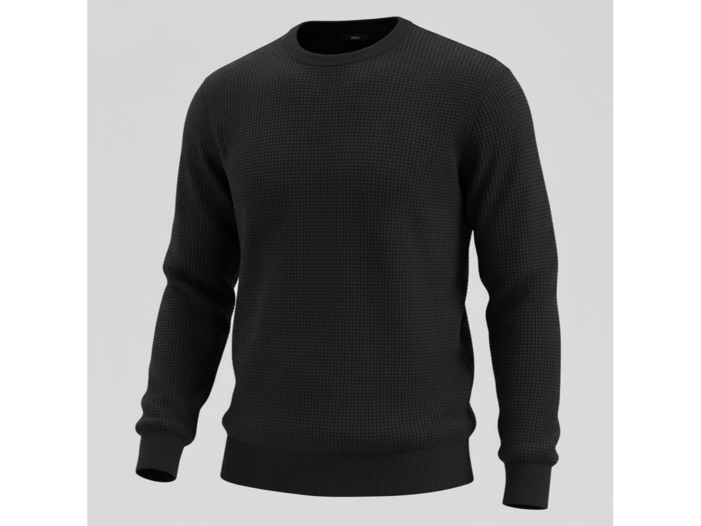 Sweater Tramado Grueso Negro 5795