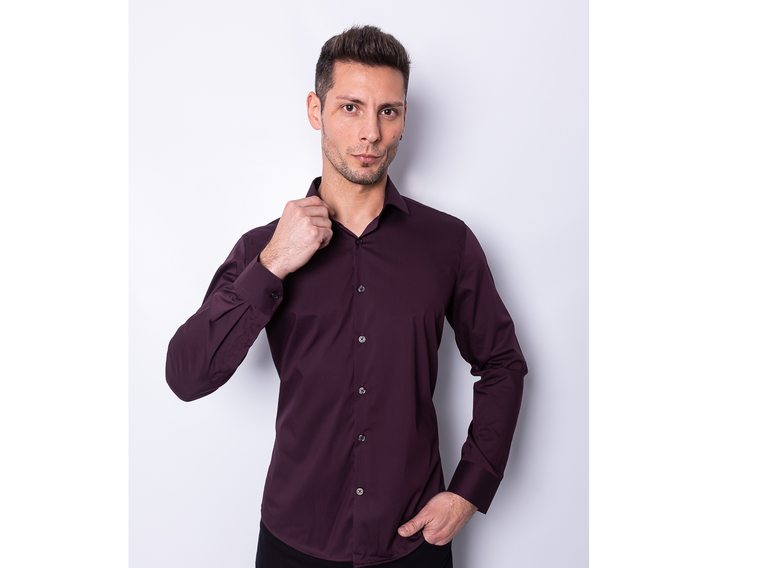 Camisas de Vestir Bordo