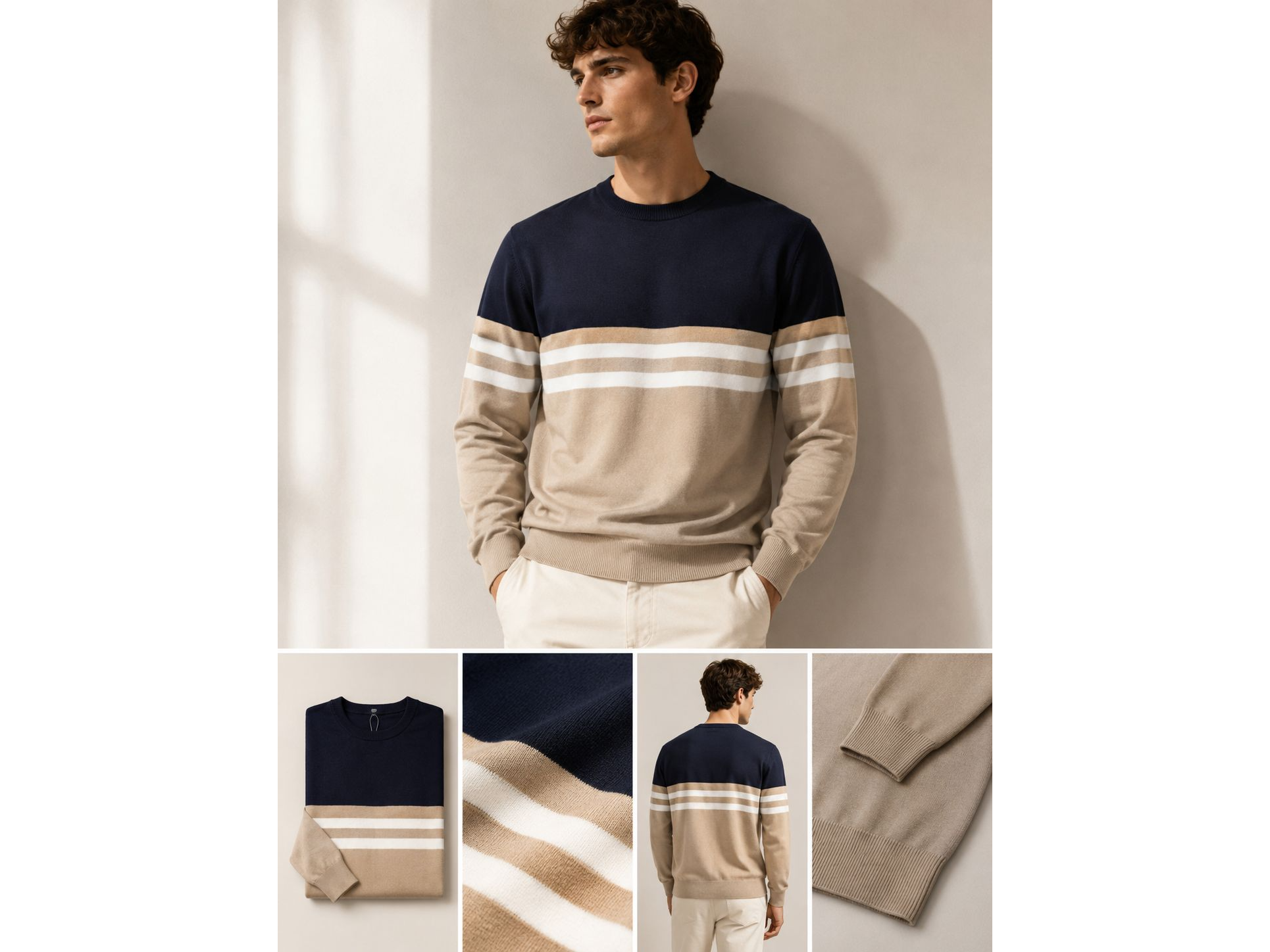 Sweater Rayado  Marino  5719