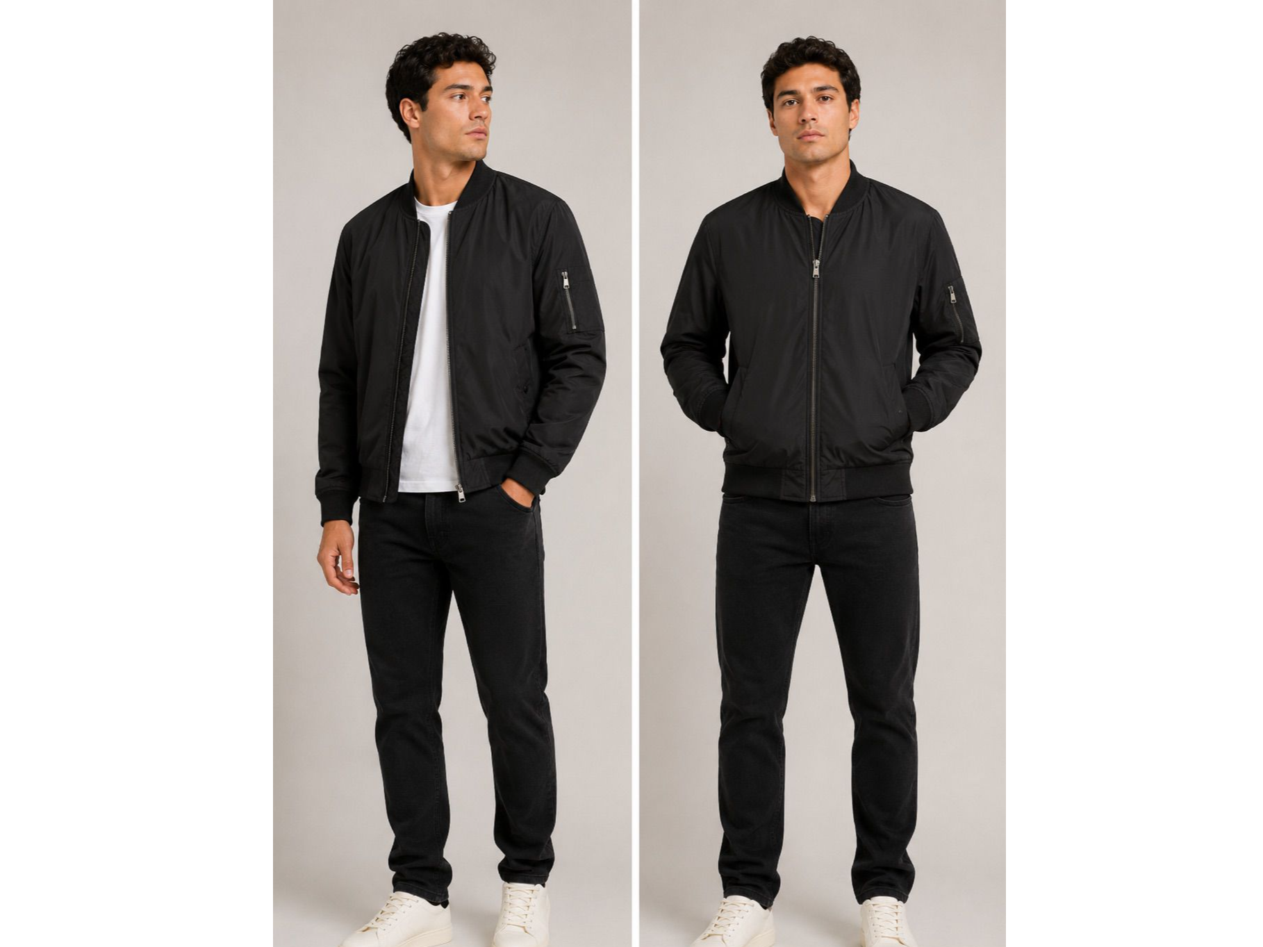 Campera Bomber  impermeable Color negro