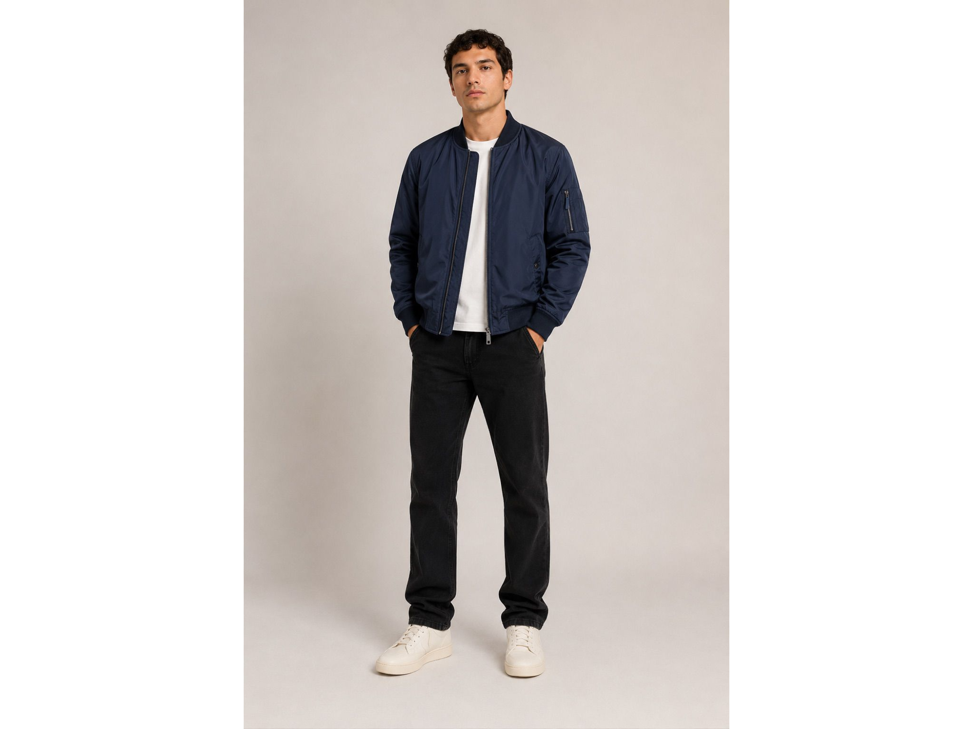 Campera Bomber  impermeable  color azul