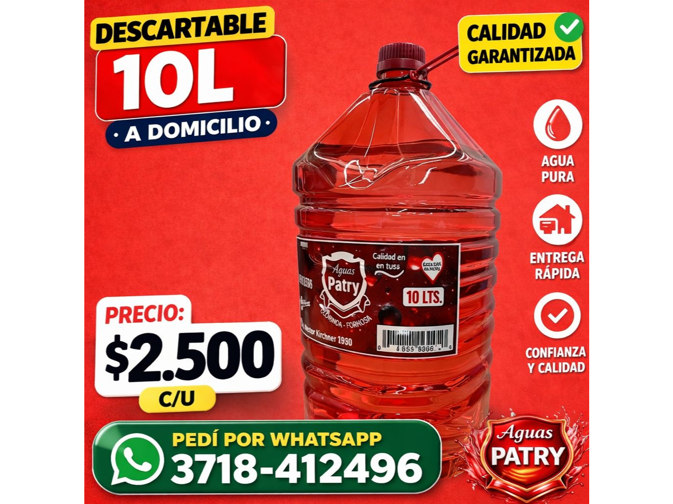 AGUA DESCARTABLE 10L
