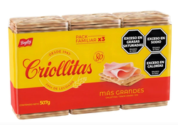 GALLETA CRIOLLITAS MAS GRANDES X 3 UNIDADES