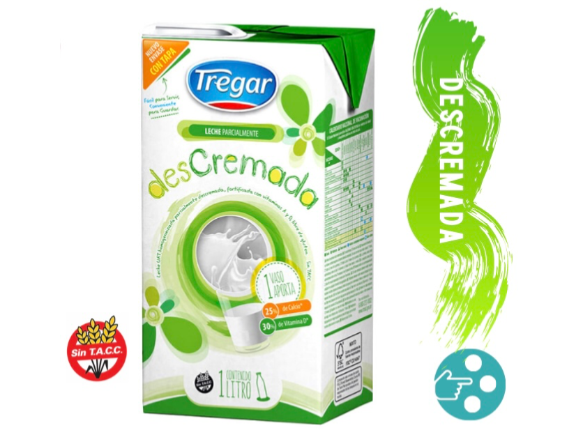 LECHE TREGAR DESCREMADA X 1L