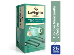 TE LA VIRGINIA TILO, MANZANILLA Y CEDRON X 25 saquitos