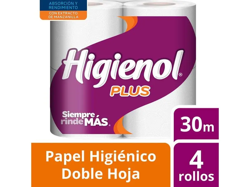 HIG. HIGIENOL DOBLE HOJA PLUS 4x30mt