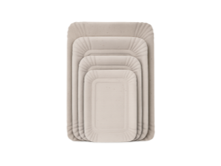 Bandeja Carton Gris Rectangular N°6