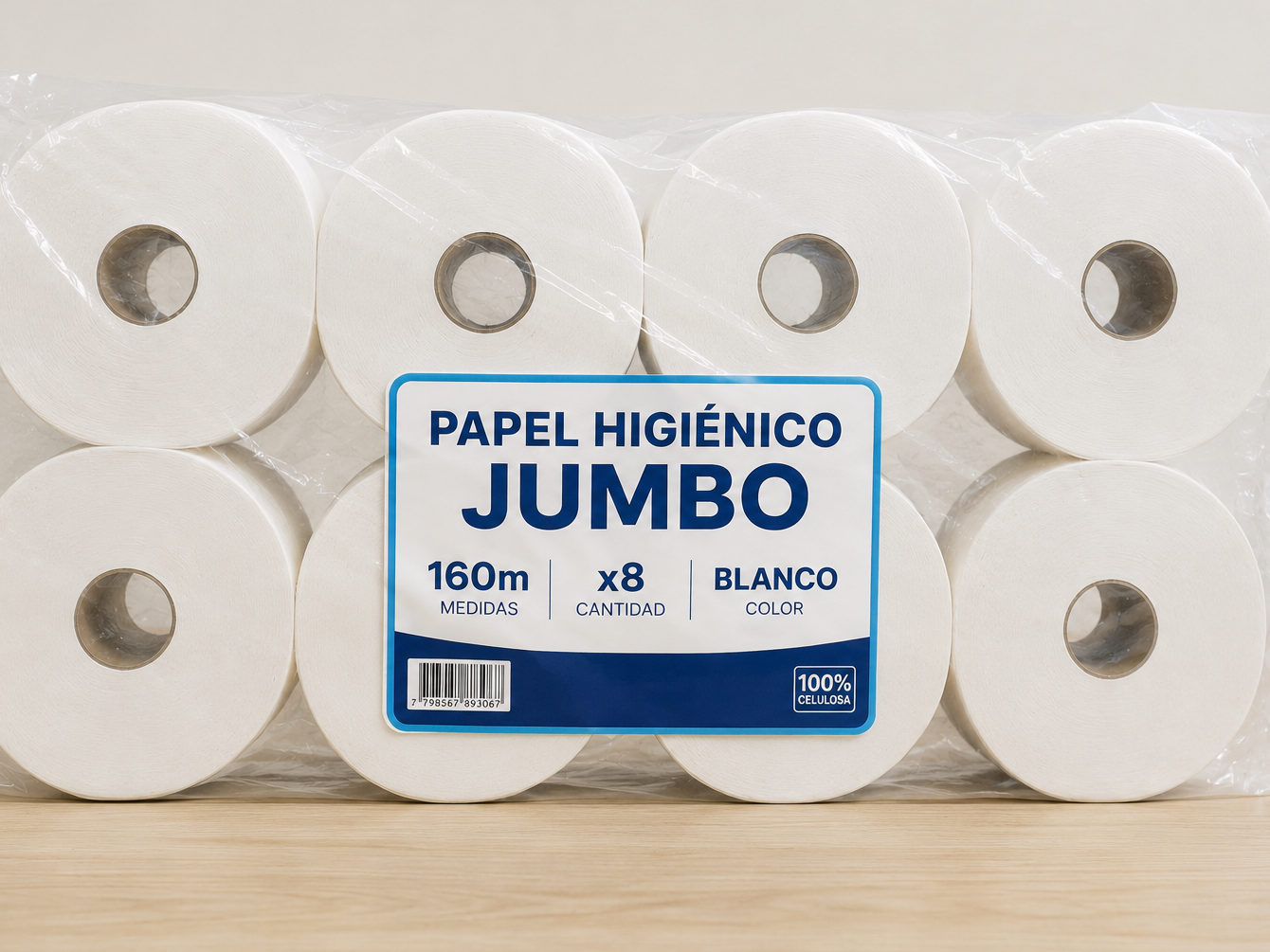 Papel Higiénico de 160m x8uni Blanco