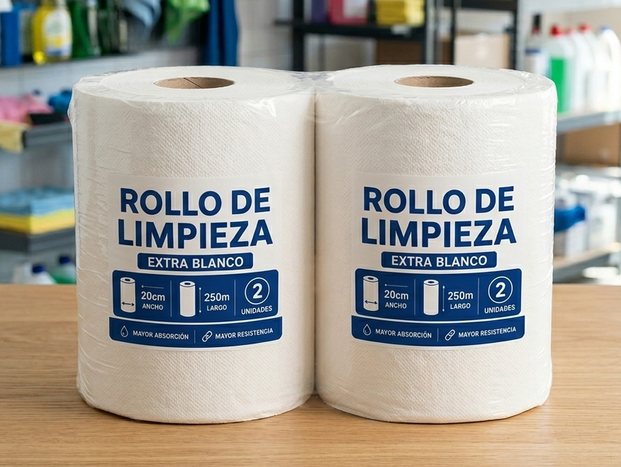 Rollo de limpieza Extra Blanco 20cm 250m x 2unid