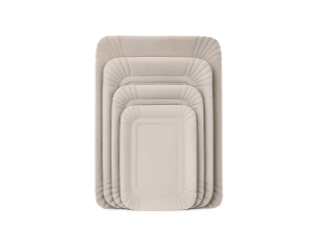 Bandeja Carton Gris Rectangular N°4