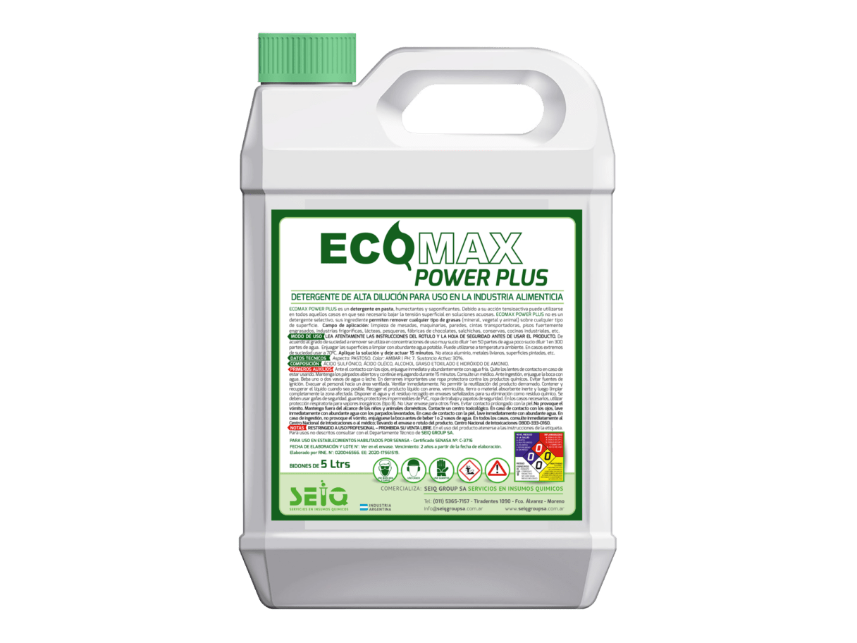 ECOMAX POWER PLUS (detergente en pasta c/30% de materia activa)
