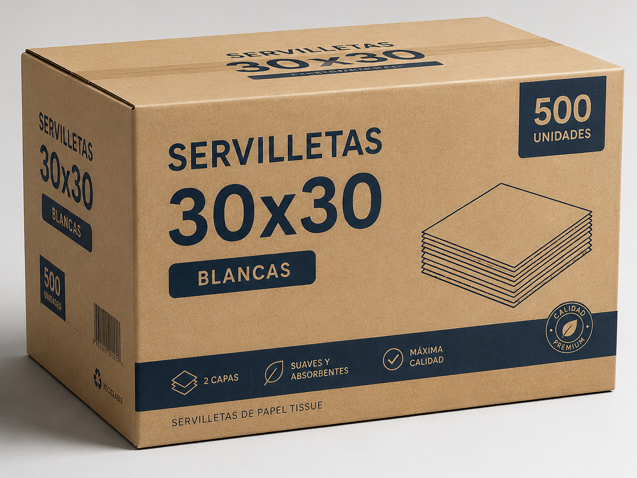 Servilletas (30x30) Blancas x500