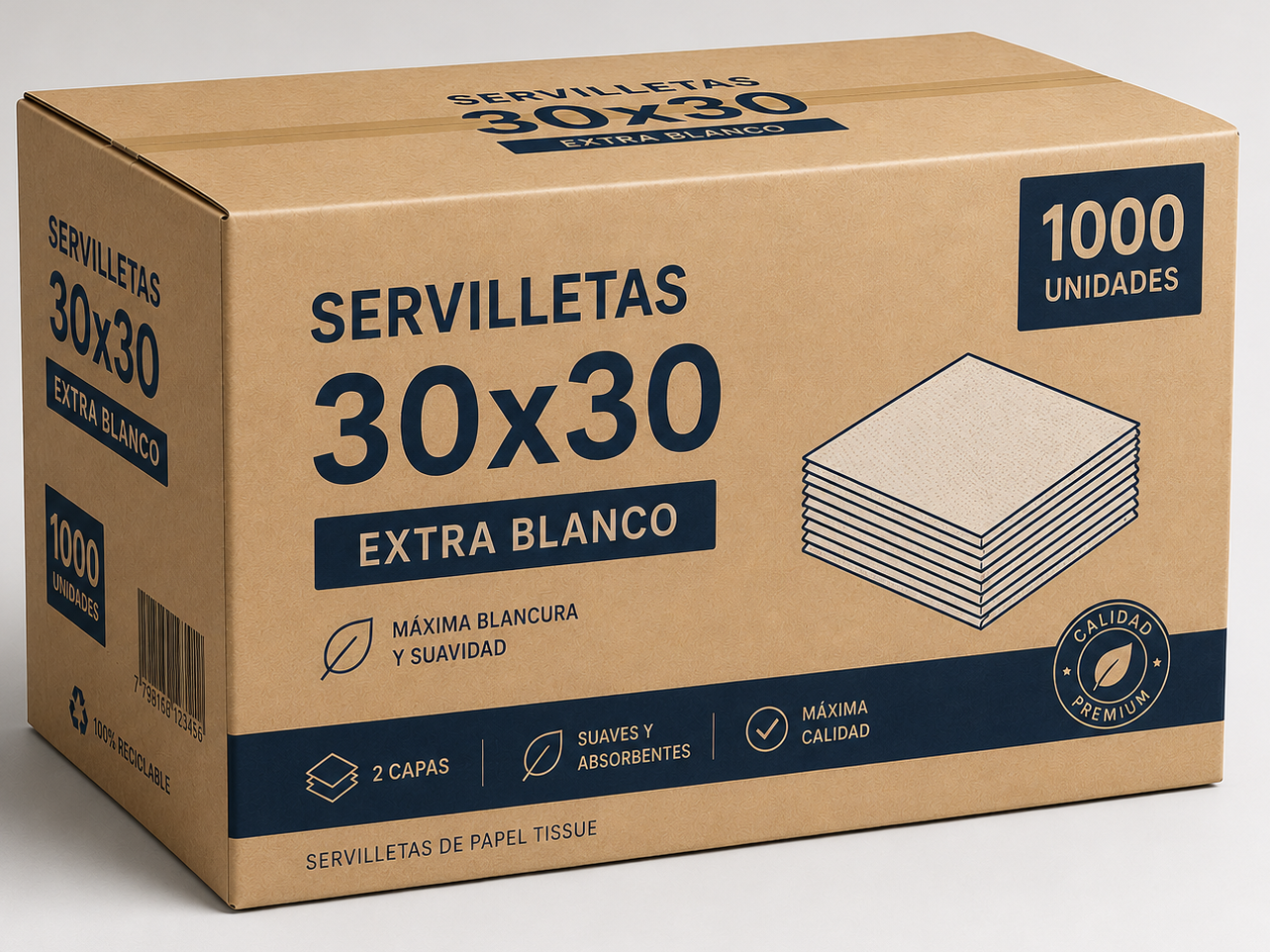 Servilletas (30x30) Extra Blanco x1000