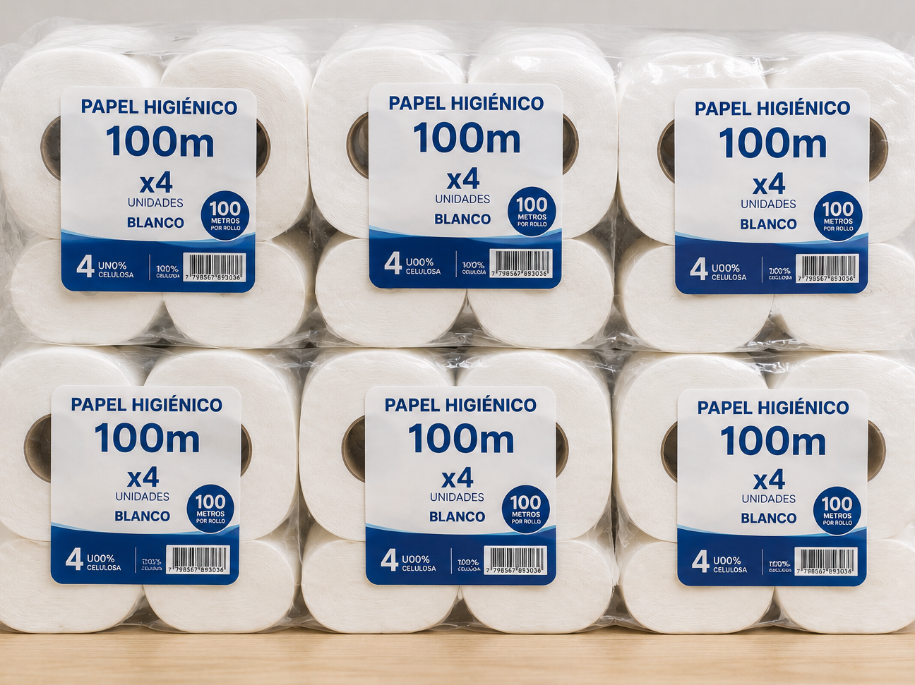 Papel Higiénico de 100m x4unid x6