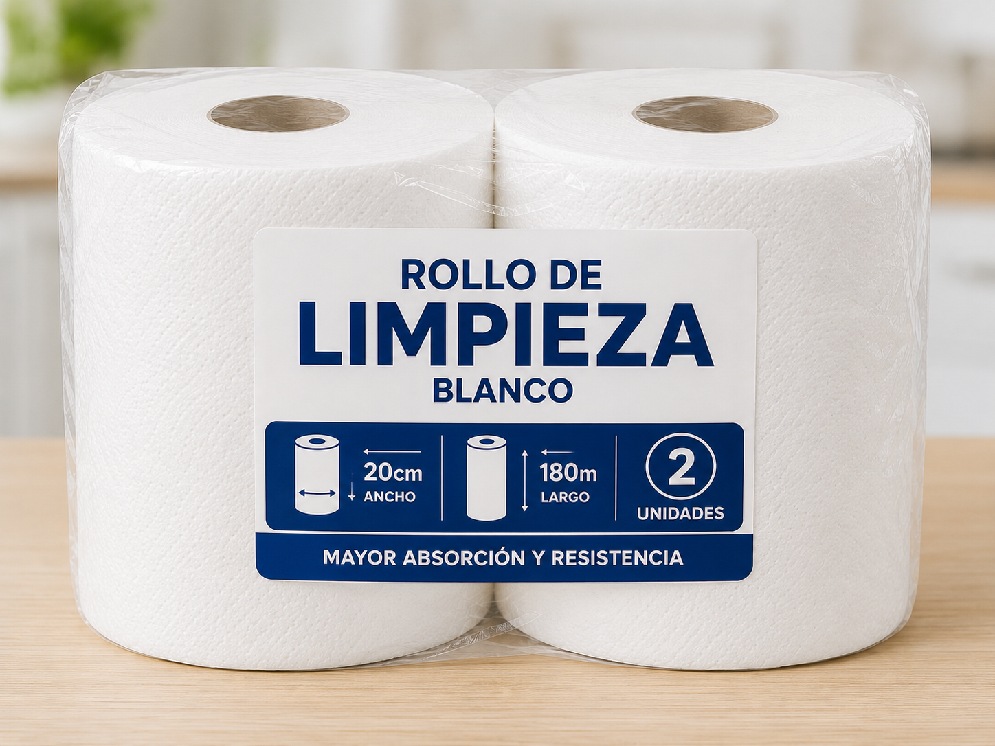 Rollo de Limpieza Blanco 20cm 180m x2unid