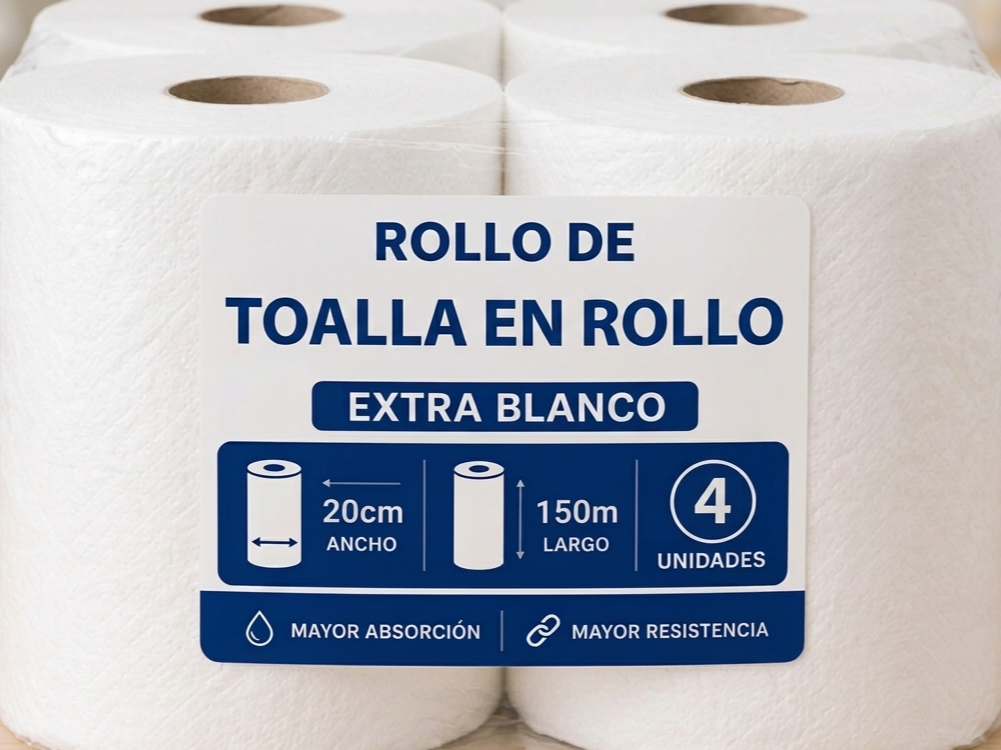 Toalla en Rollo 150m x4unid