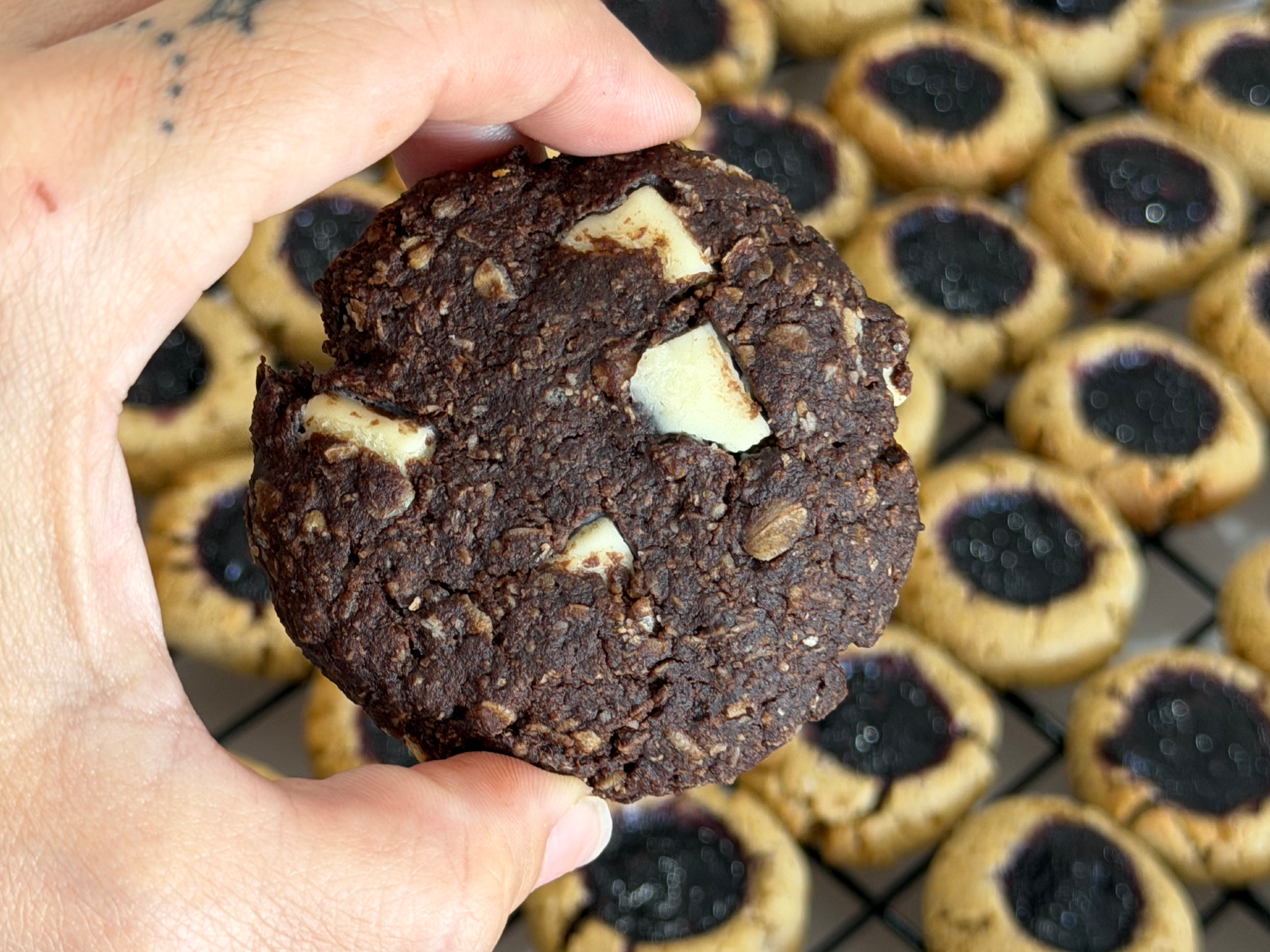 Cookie integral cacao y avena.