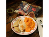 Pollo grille con pure de calabaza y papa
