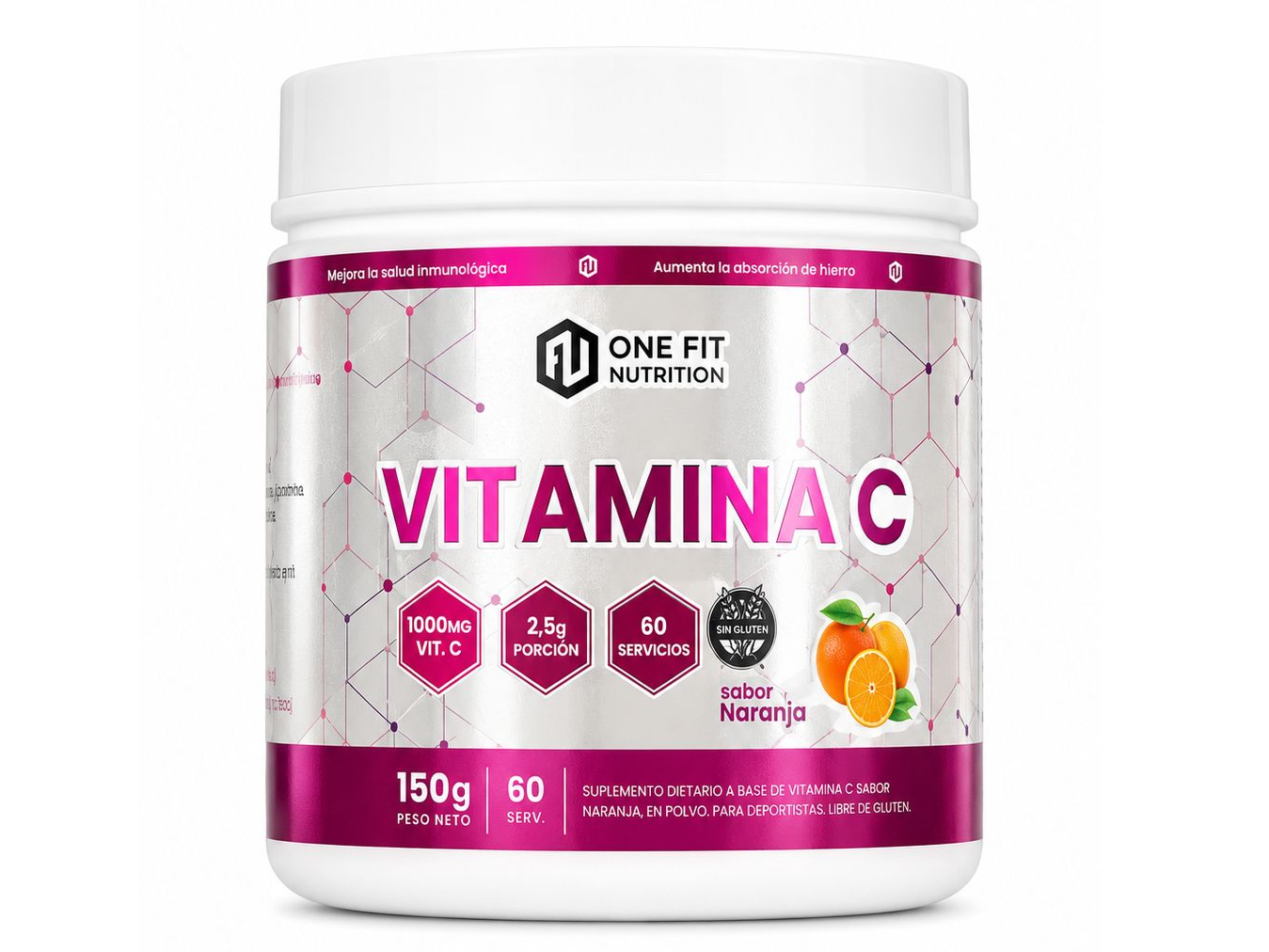 Vitamina C 150 Grs One Fit (Cada 12 u, 1 Gratis. 13 U Total)
