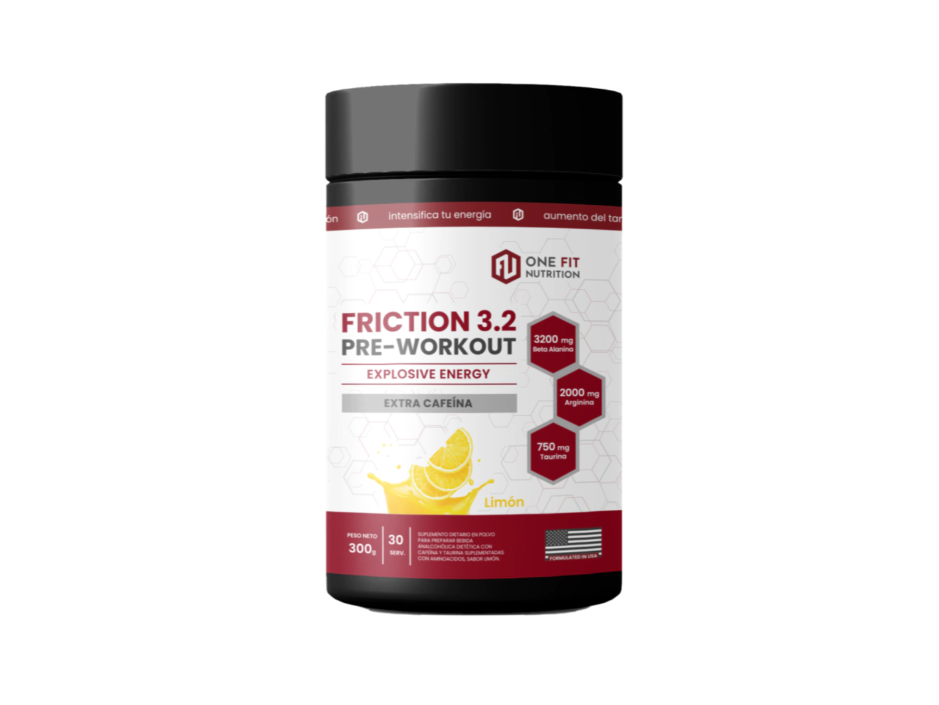 Pre entreno Friction 3.2 300 Grs One Fit (Cada 12 u, 1 Gratis. 13 u total)