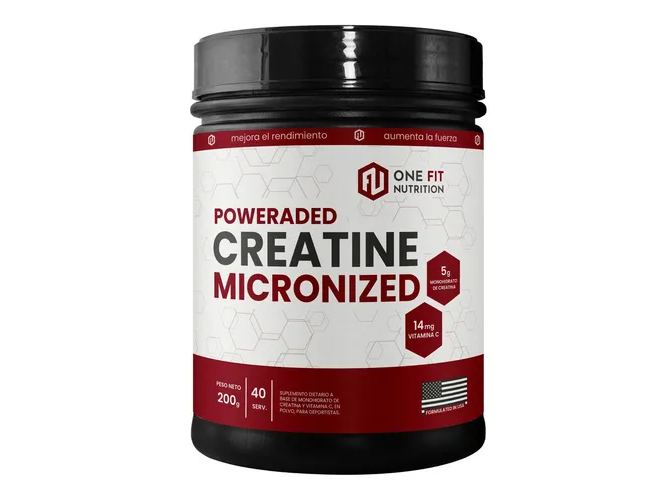 Creatina Monohidrato 200 Grs One Fit (Cada 12 u, 1 Gratis. 13 u total)