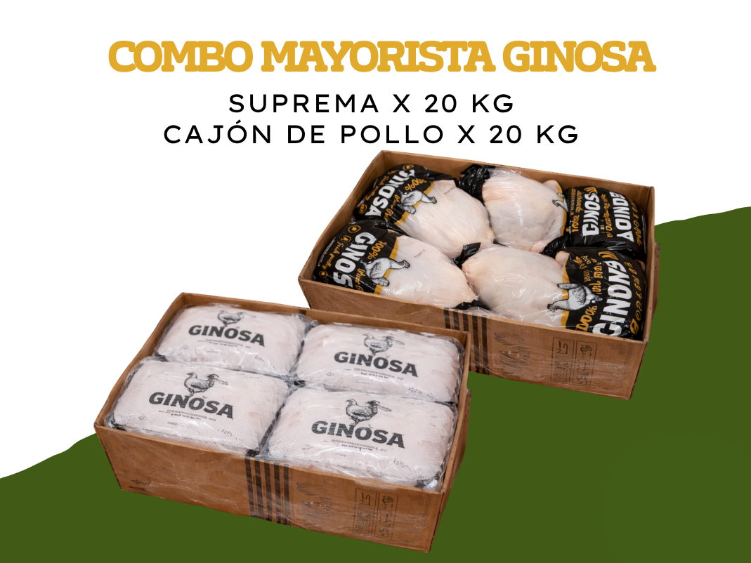 Cajón de pollo GINOSA 20 kg + Suprema GINOSA x 20 kg