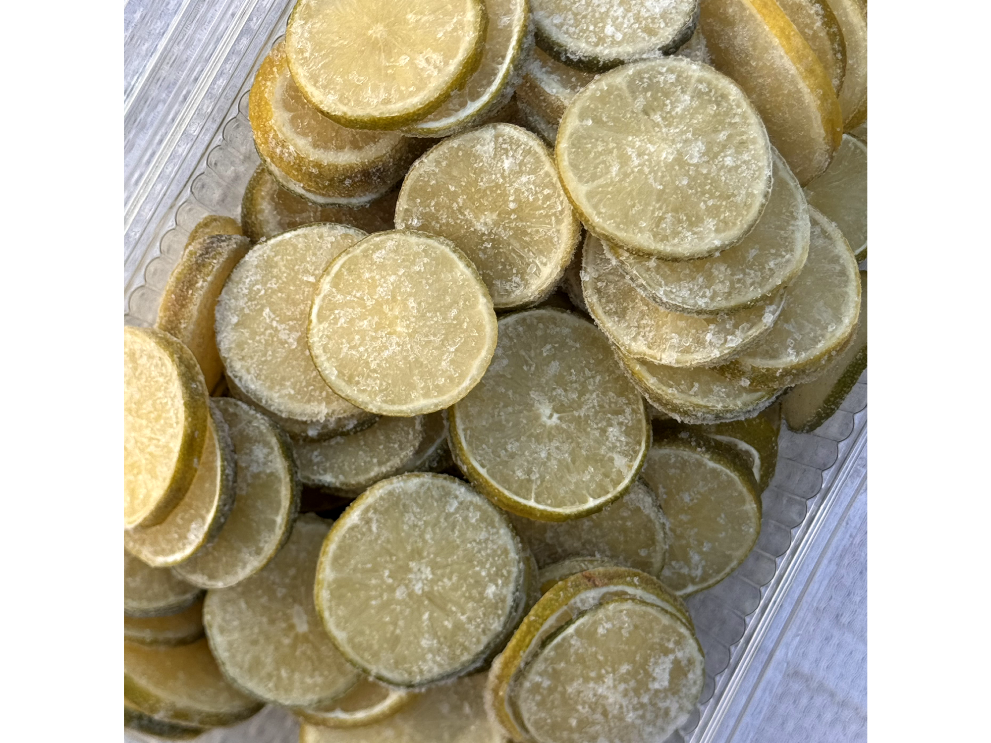 Lima en rodajas congeladas