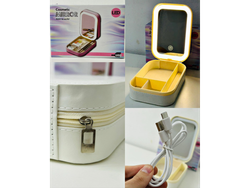 ESTUCHE CON ESPEJO Y PORTA MAQUILLAJE O JOYERO