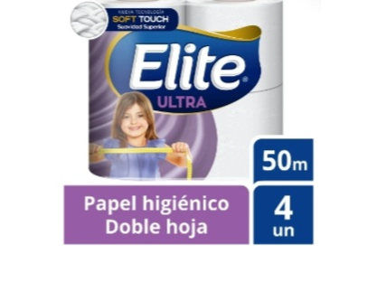 PAPEL HIGIENICO ELITE 4 ROLLOS 50mts DOBLE HOJA