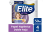 PAPEL HIGIENICO ELITE 4 ROLLOS 50mts DOBLE HOJA