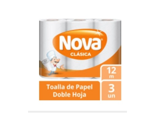 TOALLA DE PAPEL NOVA CLASICA 3 rollos