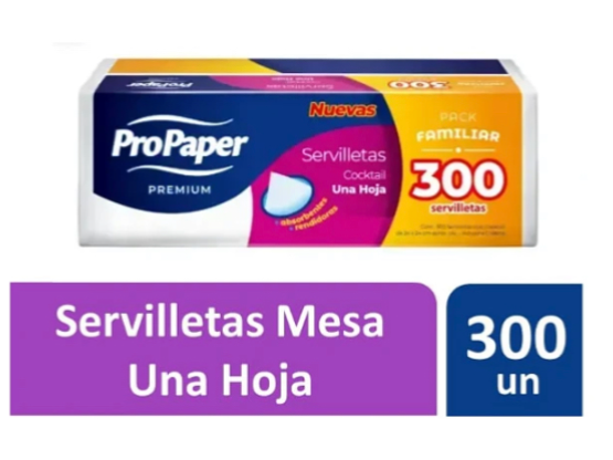 SERVILLETAS DE PAPEL 300 UNIDASES