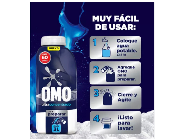 OFERTA 2 OMO 500ml LIQUIDO PARA DILUIR RINDE 3lts c/u