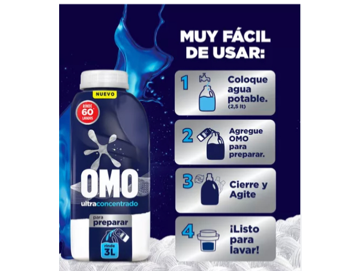 OFERTA  2  OMO  500ml LIQUIDO PARA DILUIR RINDE 3lts c/u