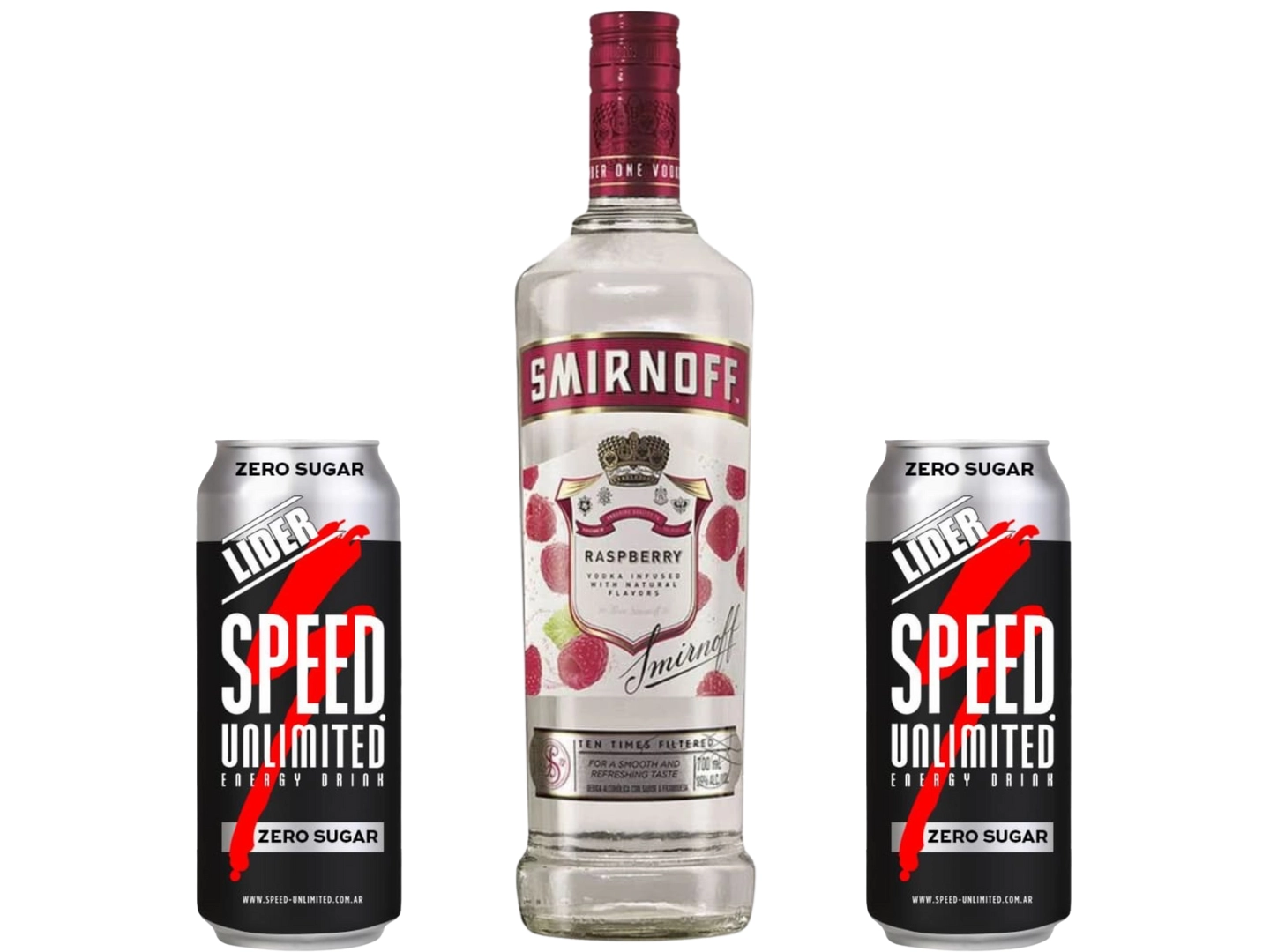 01 Smirnoff Raspberry+ 02 Speed XL Zero Sugar