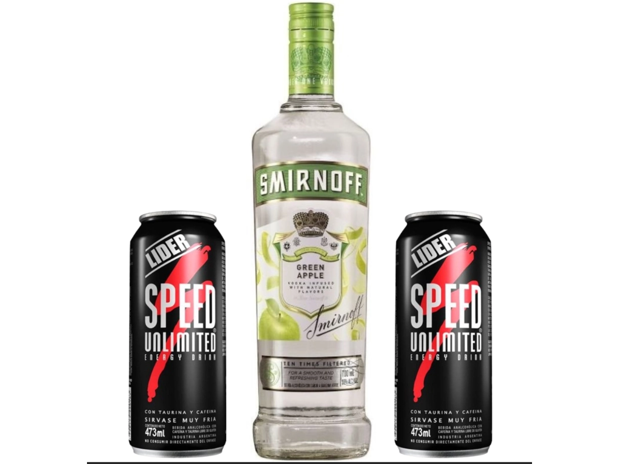 01 Smirnoff Manzana 700 ML + 02 Speed XL